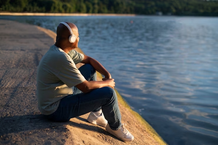 A person sitting alone