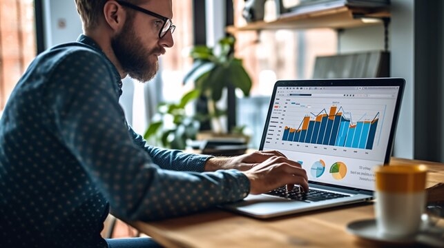 Acknowledge Reality Entrepreneur analyzing data to make a realistic business decision